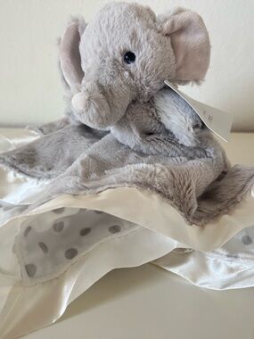 Hallmark Baby Elephant Lovey Security Blanket Gray NWT Soft Plush